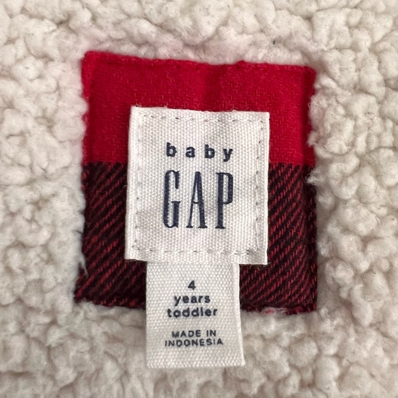 GAP Baby Gap Red and Black Buffalo Check Quilted Bomber Jacket Size 4T - Picture 5 of 10